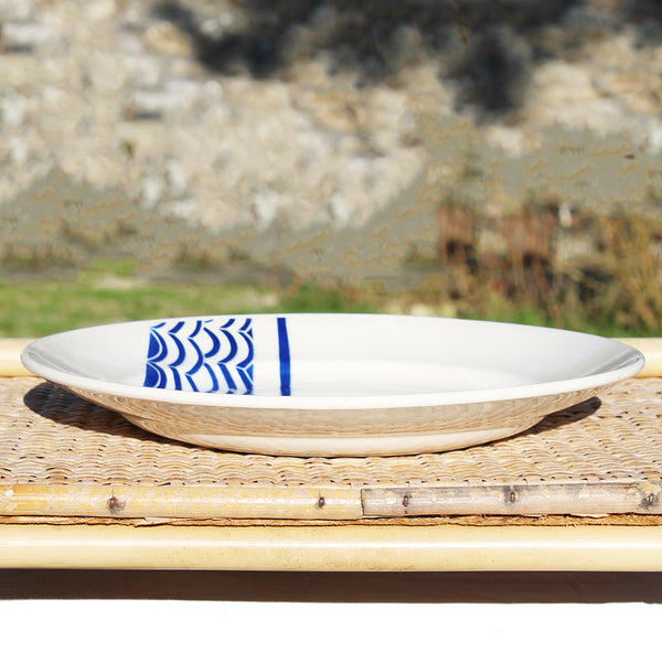 Ancien plat rond 28 cm en faïence de Badonviller modèle Orival