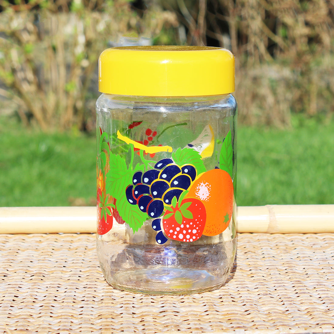 Petit bocal / pot en verre vintage Le Parfait  600 ml modèle fruits