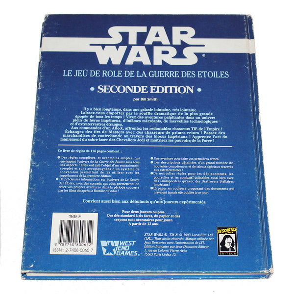 Livre JDR Star Wars - le jeu de rôle de la Guerre des Étoiles seconde édition Descartes