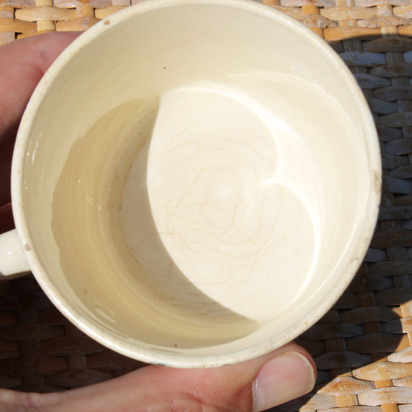 Ancienne tasse à café en faïence Terre de Fer de Gien modèle Marines