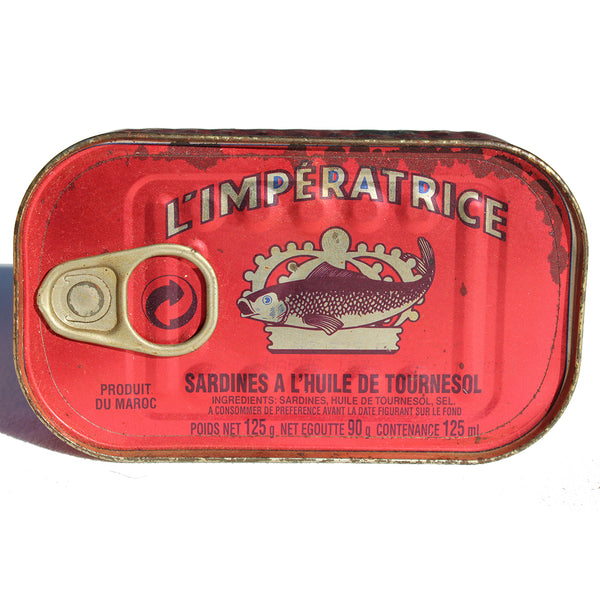 Ancienne boîte pleine / Sardines l'Impératrice / à l'huile de tournesol 125 gr.