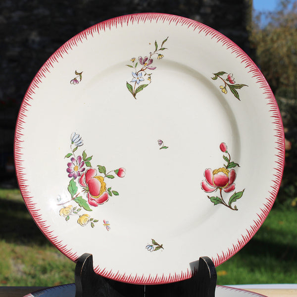 Ensemble de 6 assiettes plates 24 cm en faïence de U & C Sarreguemines modèle Strasbourg