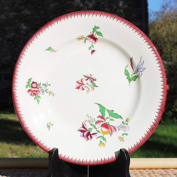 Ensemble de 6 assiettes plates 24 cm en faïence de U & C Sarreguemines modèle Strasbourg