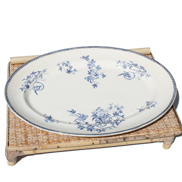 Ancien plat ovale 43.5 cm / Creil et Montereau modèle Perruche