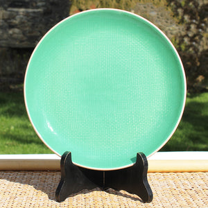 Assiette plate vintage 23.3 cm Salins modèle Deauville vert