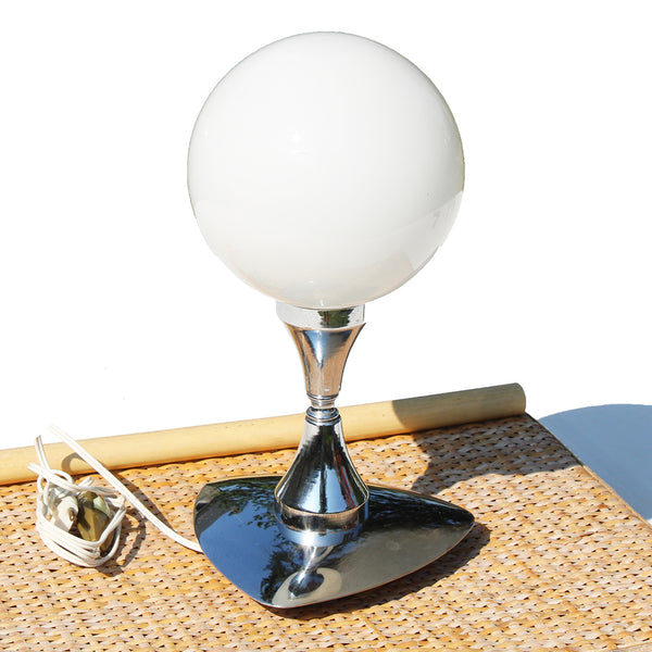 Lampe de table vintage space age pied chromé