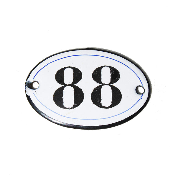 Ancienne petite plaque émaillée de métier 6 cm x 4 cm / numéro 88