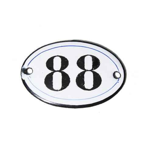 Ancienne petite plaque émaillée de métier 6 cm x 4 cm / numéro 88