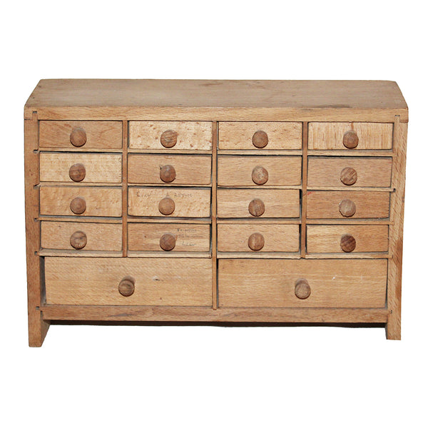 Petit meuble de métier / layette d'horloger vintage en bois / modèle à 18 tiroirs