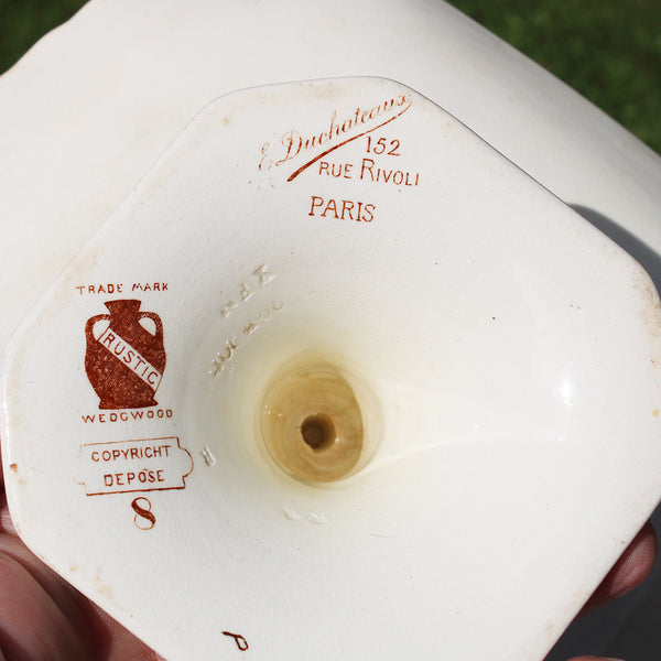 Ancien compotier en faïence anglaise Wedgwood / modèle Rustic / Faisans