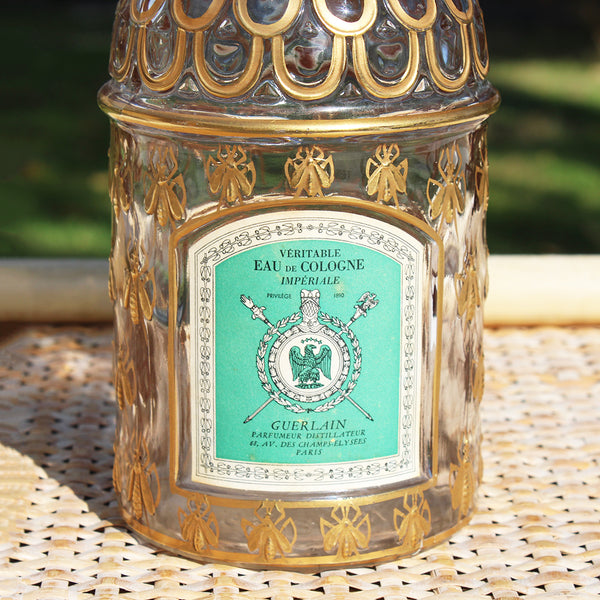 Flacon vintage Guerlain vide / Eau de Cologne Impériale / Abeilles dorées à l'or fin