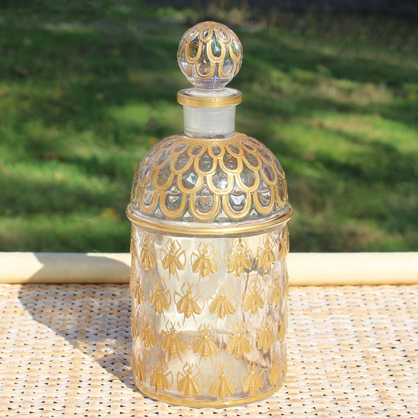 Flacon vintage Guerlain vide / Eau de Cologne Impériale / Abeilles dorées à l'or fin