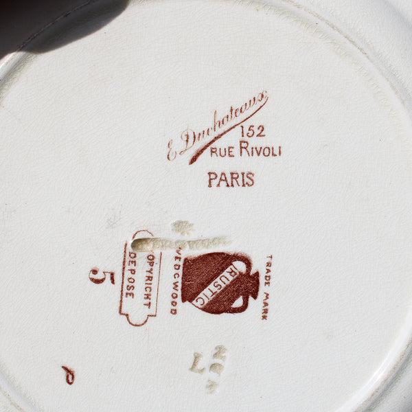 Ancienne assiette 21.7 cm en faïence anglaise Wedgwood / modèle Rustic / Perdrix