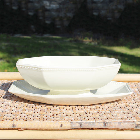 Ancienne saucière / Creil et Montereau coloris ivoire / modèle perle