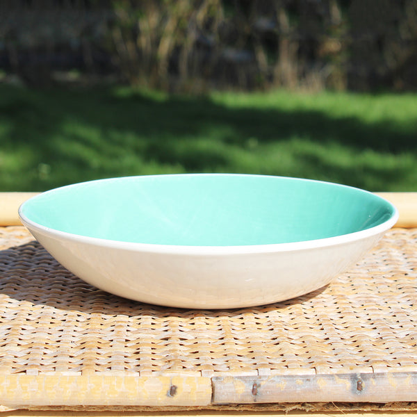 Assiette creuse calotte vintage 18.8 cm Salins modèle Deauville vert