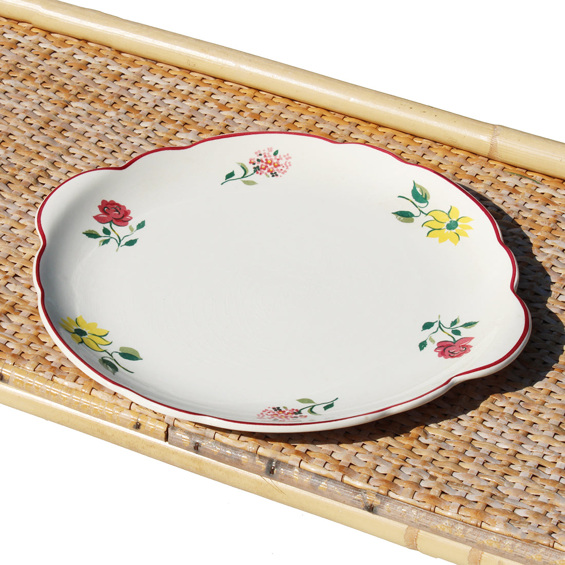 Ancien plat à gâteaux 26 cm en faïence de Villeroy & Boch modèle 7401