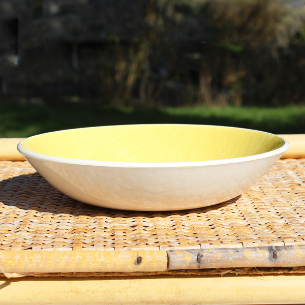 Assiette creuse calotte vintage 18.8 cm Salins modèle Deauville jaune