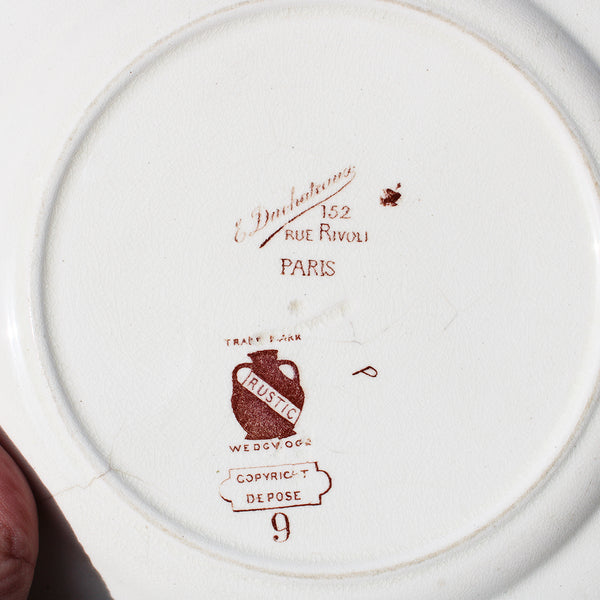 Ancienne assiette 22 cm en faïence anglaise Wedgwood / modèle Rustic / Lièvre