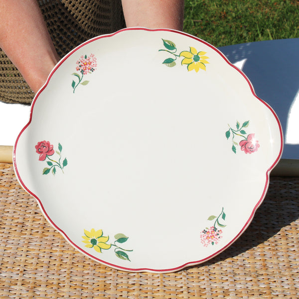 Ancien plat à gâteaux 26 cm en faïence de Villeroy & Boch modèle 7401