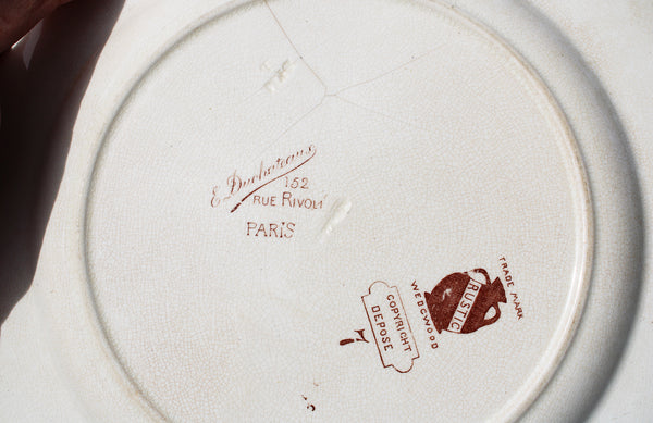 Ancienne assiette 22 cm en faïence anglaise Wedgwood / modèle Rustic / Coq