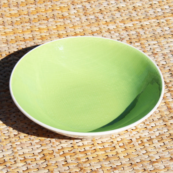 Assiette creuse calotte vintage 18.8 cm Salins modèle Deauville pistache ( à l'unité )