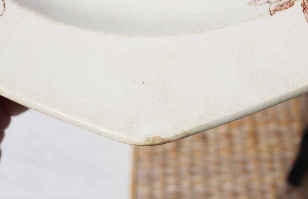 Ancienne assiette 22 cm en faïence anglaise Wedgwood / modèle Rustic / Coq