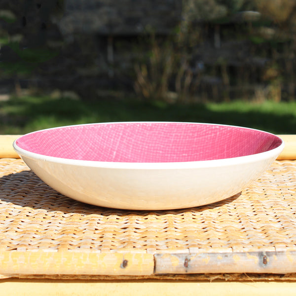 Assiette creuse calotte vintage 18.8 cm Salins modèle Deauville framboise ( à l'unité )