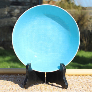 Assiette creuse calotte vintage 18.8 cm Salins modèle Deauville turquoise ( à l'unité )