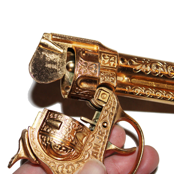 Jouet ancien / pistolet Hubley Texan Junior Cap Pistol Gold Plated en boîte