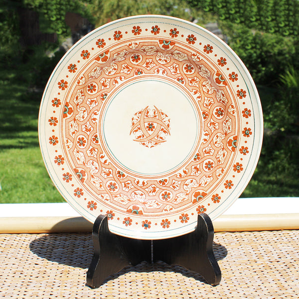 Ancienne assiette plate 22.3 cm en faïence Terre de Fer de Longwy modèle Henri II