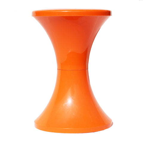 Tabouret vintage Tam Tam Stamp en plastique orange par Massonnet