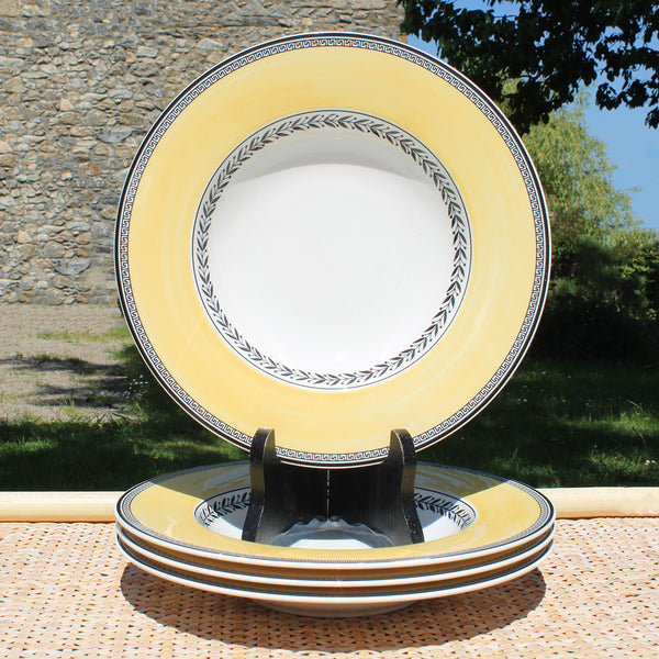 Ensemble de 4 assiettes creuses 24 cm Villeroy & Boch modèle Audun Fleur