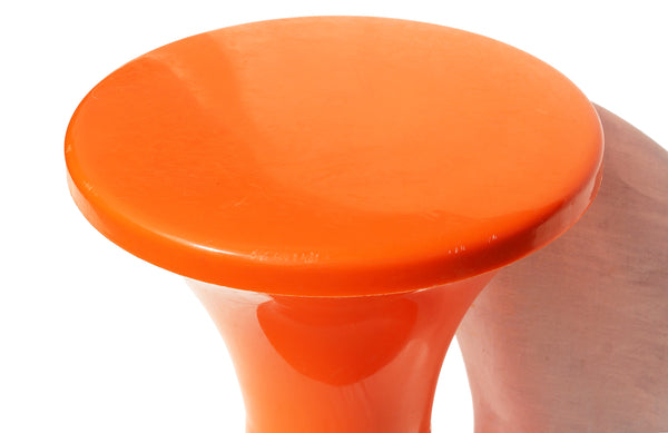 Tabouret vintage Tam Tam Stamp en plastique orange par Massonnet