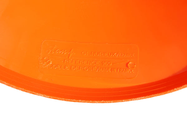 Tabouret vintage Tam Tam Stamp en plastique orange par Massonnet