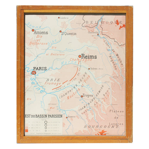 Carte scolaire vintage Nalliers / La Loire Moyenne / Est du Bassin Parisien