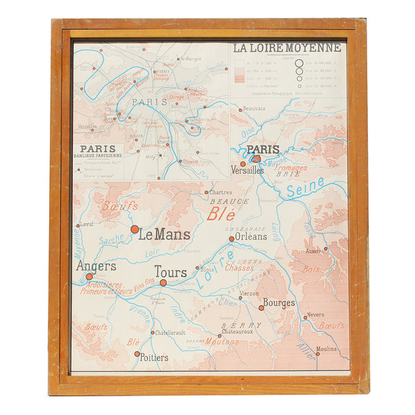 Carte scolaire vintage Nalliers / La Loire Moyenne / Est du Bassin Parisien