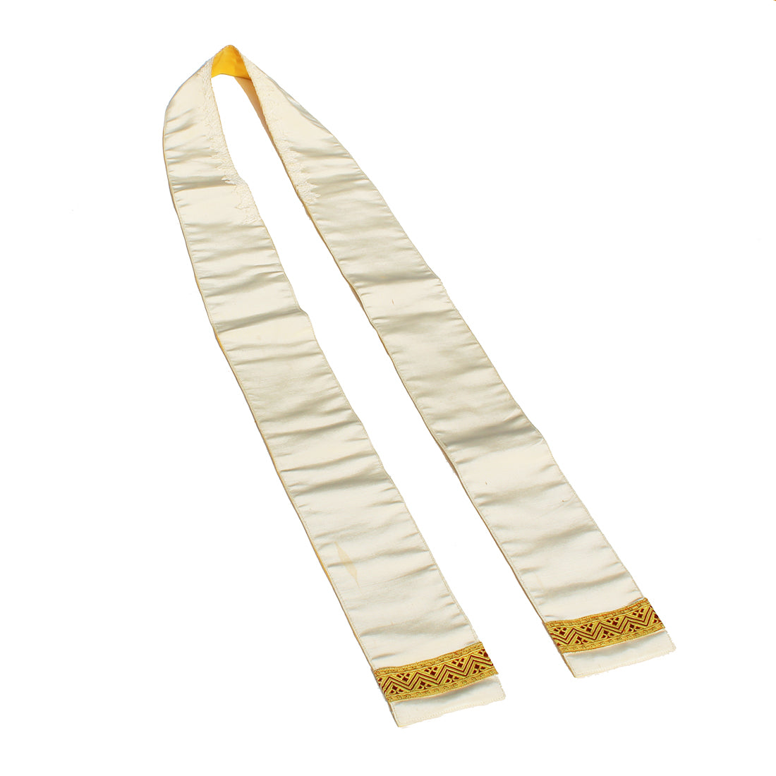 Ancien manipule liturgique / tissu de soie / religion