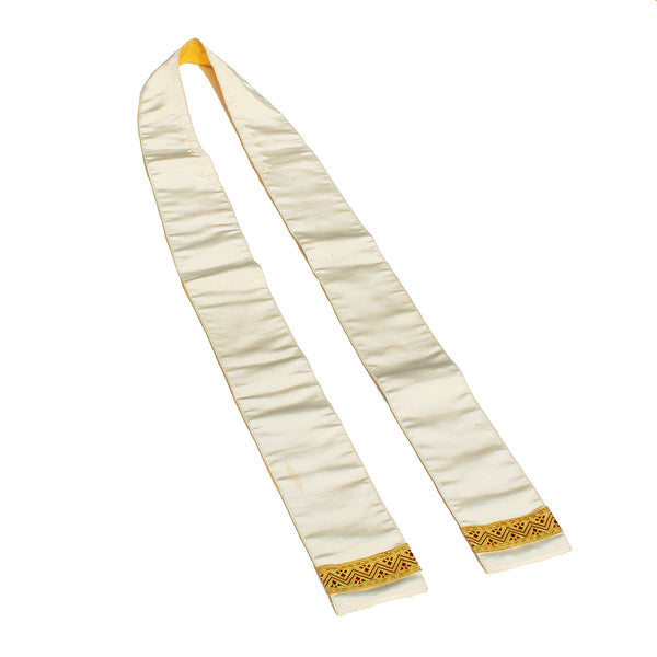 Ancien manipule liturgique / tissu de soie / religion