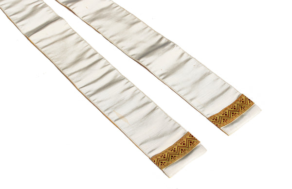 Ancien manipule liturgique / tissu de soie / religion