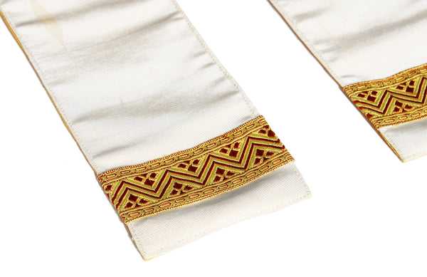 Ancien manipule liturgique / tissu de soie / religion