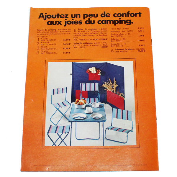 Catalogue publicitaire vintage Catena camping / pique-nique n° 71 de 1974