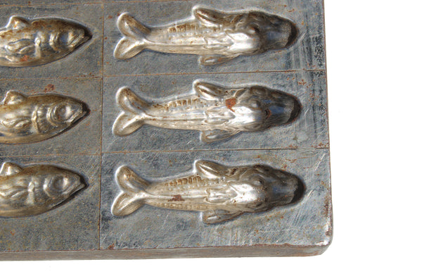 Ancien moule de pâtissier / chocolatier en métal Letang Fils pour friture en chocolat