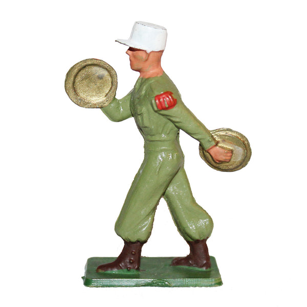 Figurine plastique Starlux soldat légionnaire défilant cymbales socle vert