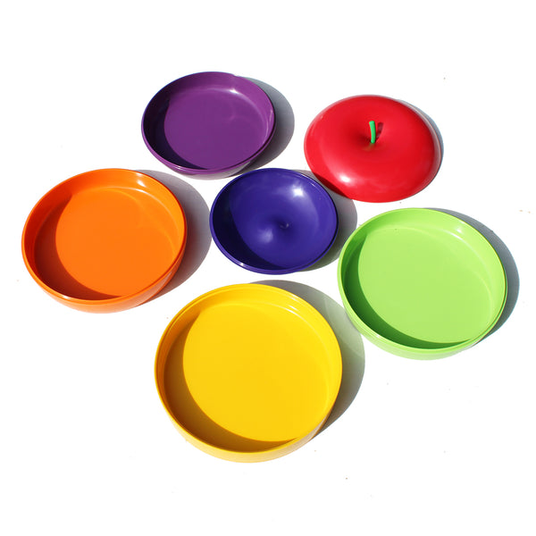 Pomme plastique coupelles / 6 couleurs