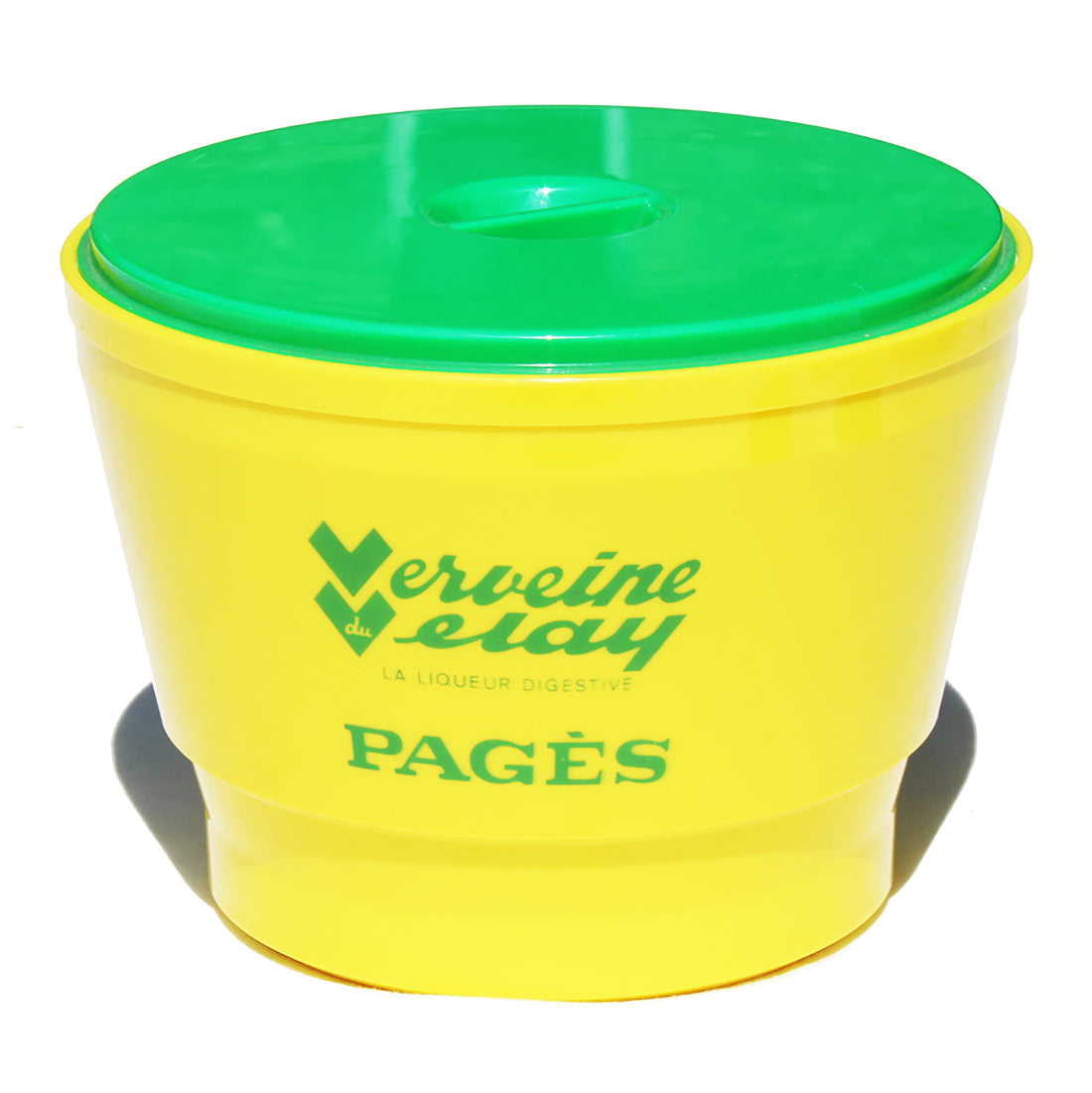 Seau à glaçons publicitaire vintage en plastique / Liqueur Pagès / Verveine du Velay