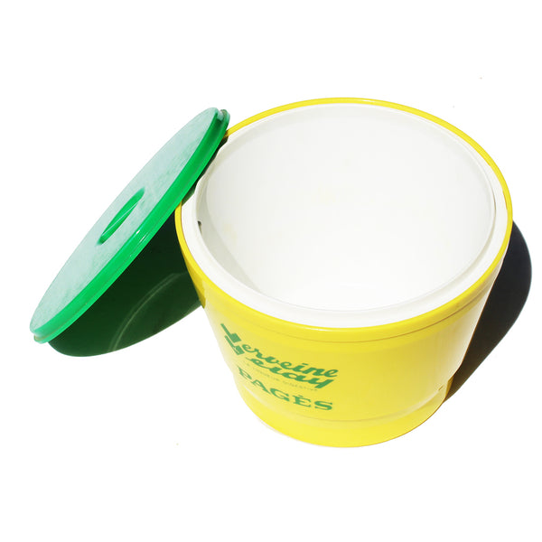 Seau à glaçons publicitaire vintage en plastique / Liqueur Pagès / Verveine du Velay