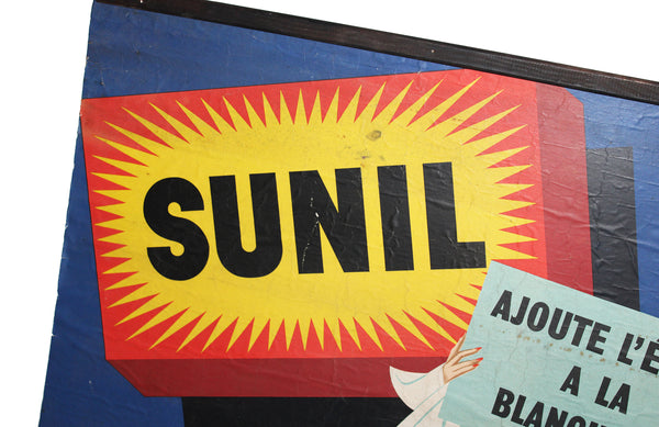 Ancien panneau publicitaire / affiche lessive Sunil 78 cm x 60 cm