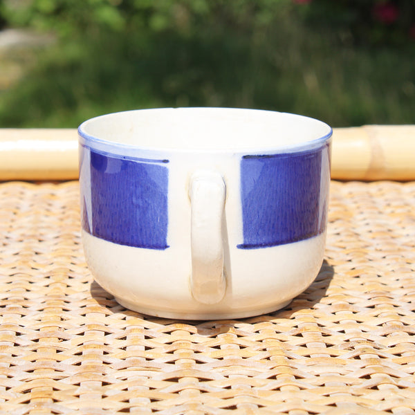 Ancienne tasse à café en faïence de Digoin Sarreguemines modèle Pontivy V.F. Paris