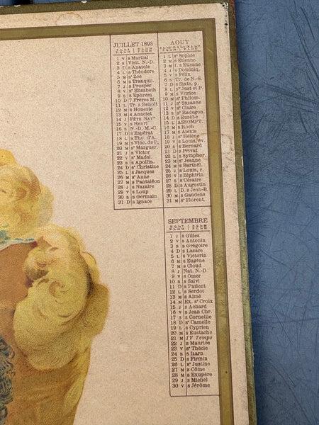 Ancien calendrier français de 1898 – Portrait de femme élégante