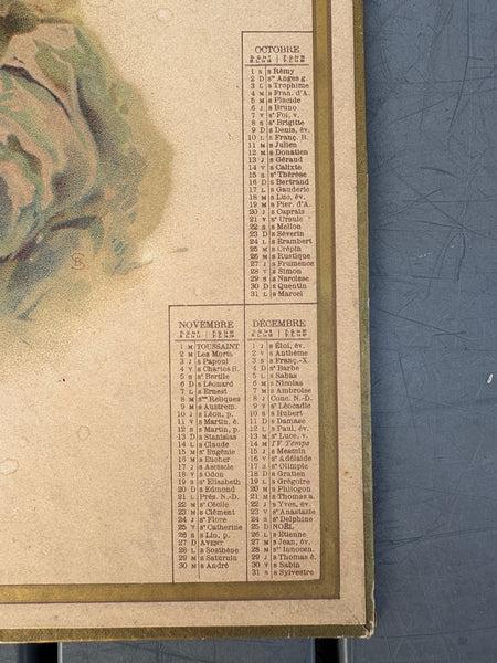 Ancien calendrier français de 1898 – Portrait de femme élégante